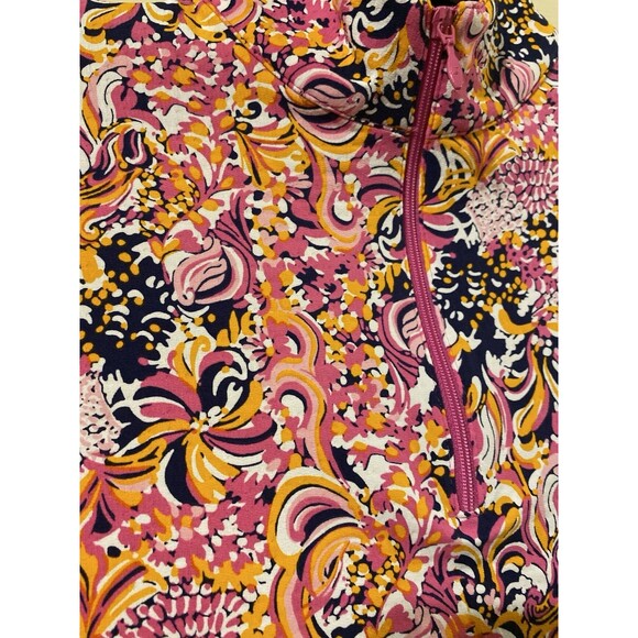 NWT IBKUL Marissa Paisley Quarter Zip Pullover Sz XS Hot Pink Floral Long Sleeve - Picture 10 of 13